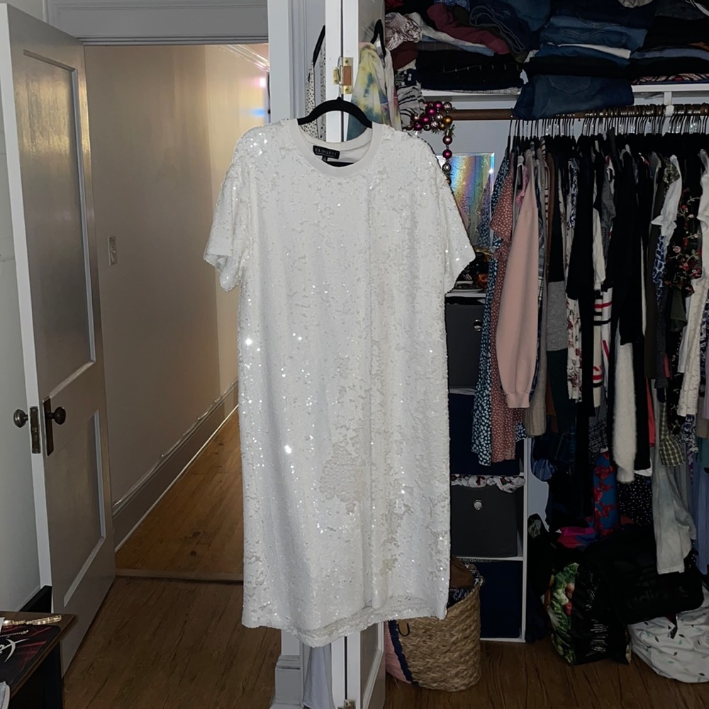 Engagement party dress!! ELOQUII white sequin